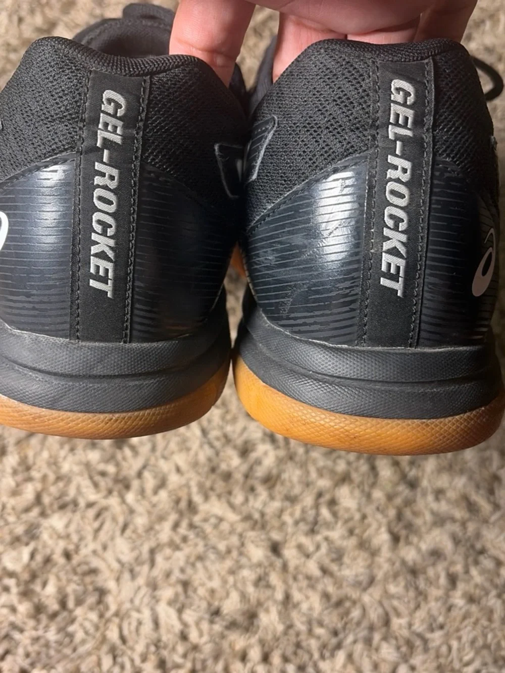 ASICS Gel-Rocket Men’s Size 14 Black White Gum Indoor Volleyball Shoes 1071A030